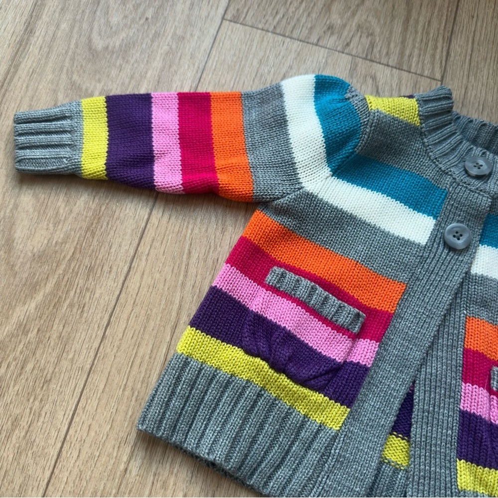 WonderKids Colorful Striped Cardigan Jacket, 18 Months - Picture 4 of 8